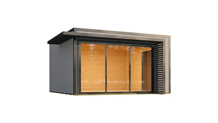 Gartenhaus Amberley, 400x400, grau/anthrazit