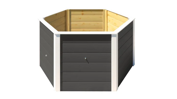 6-Eck-Hochbeet 669, 120x120, Anthrazit