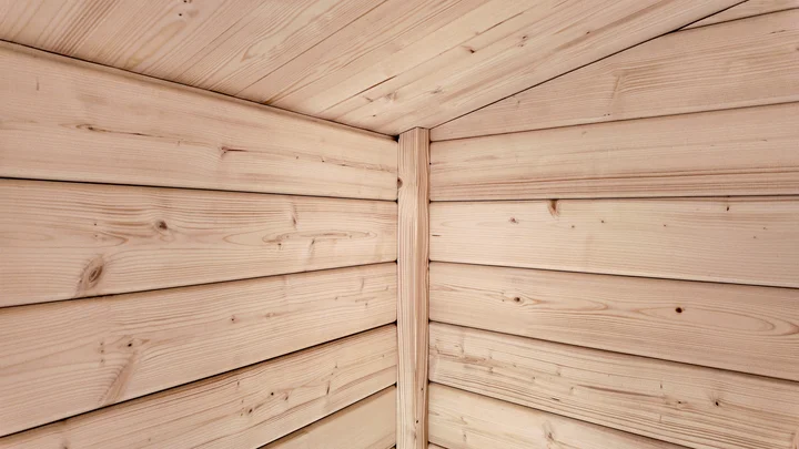 Gartenhaus Killarney, 300x300, Design-Doppeltür, naturbelassen