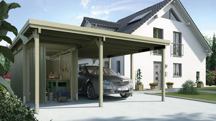 Carport 607, 478x579, Grün imprägniert