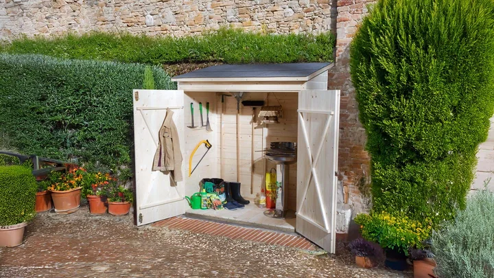 Gartenschrank 361, 163x85, Naturbelassen