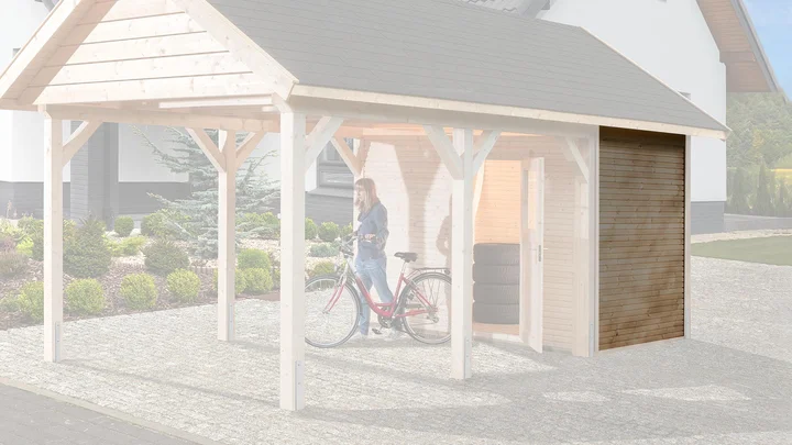 Massivholz-Seitenwand "wekaLine" für Leimholz-Carports
