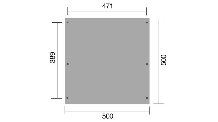 Carport 616, 471x389, grün imprägniert