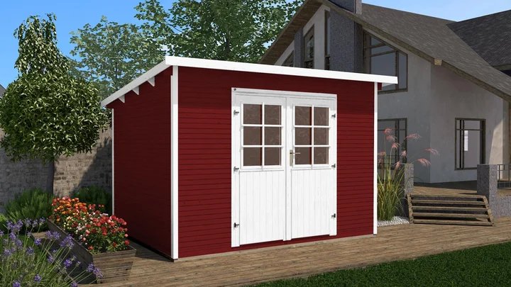 Gartenhaus Barrie wekaLine 219, 295x300, Pultdach, schwedenrot