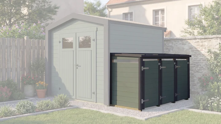 Mülltonnenbox Killarney, 92x230, Grüngrau/Anthrazit