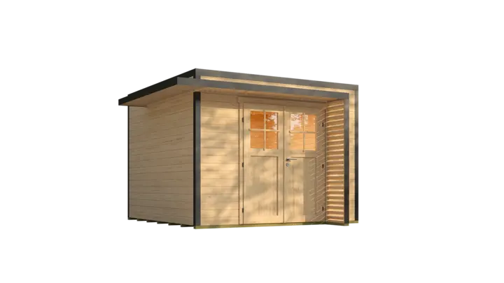 Gartenhaus Amberley, 300x300, Doppeltür, naturbelassen