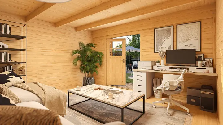 Gartenhaus Amberley, 400x400, Doppeltür, 2 Fenster, naturbelassen