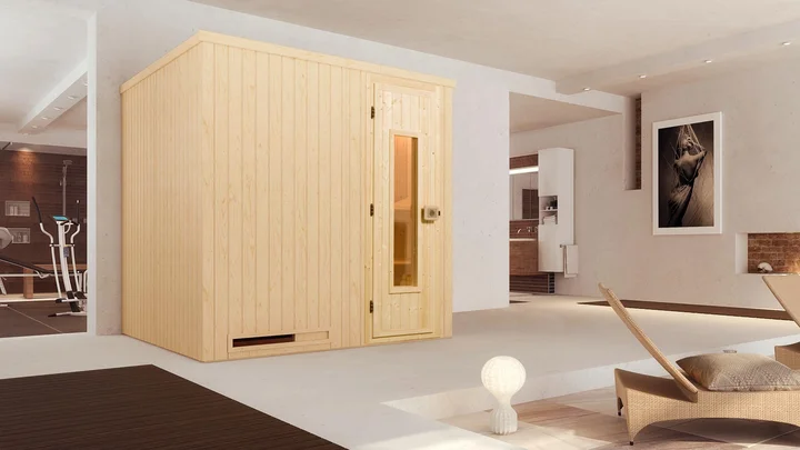 Elementsauna Halmstad, 192x175, Holztür