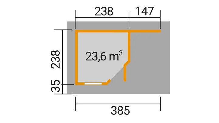 Gartenhaus Winton 213, 385x238, Schwedenrot