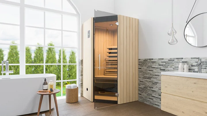 Infrarotkabine Tanilla Eck, 99x99, Naturbelassen