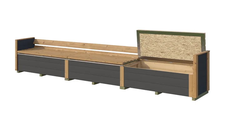 Sitztruhe Killarney, 50x285, Anthrazit | Anthrazit | 50,00 x 285,00 | Eiche hell lasiert