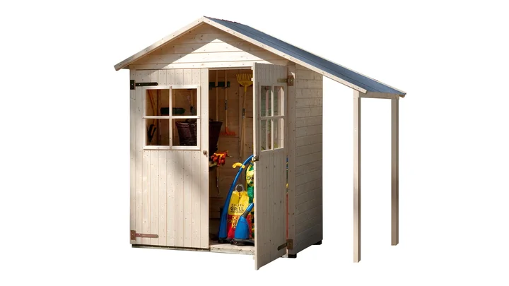 Gartenschrank 357, 224x87, Doppeltür, Schleppdach, naturbelassen