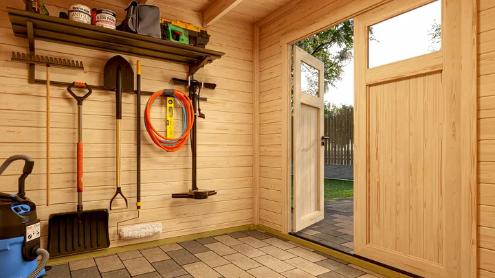 Gartenhaus Batu, 250x250, Doppeltür, naturbelassen
