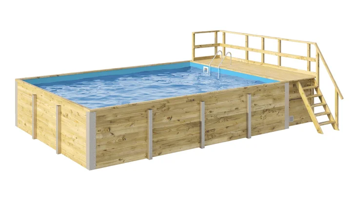 Gartenpool Siarago 595, 416x644, Folie Blau, Filteranlage