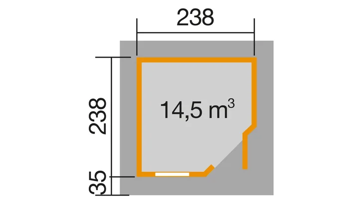Gartenhaus Winton 213, 238x238, Naturbelassen