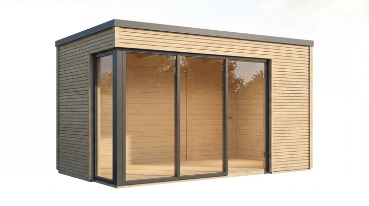 Gartenhaus Cubilis wekaLine 412, 380x380, Glastür, 3 Fenster, naturbelassen