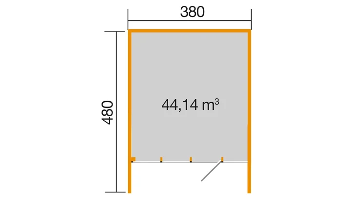 Gartenhaus Cubilis wekaLine 414, 380x480, Naturbelassen