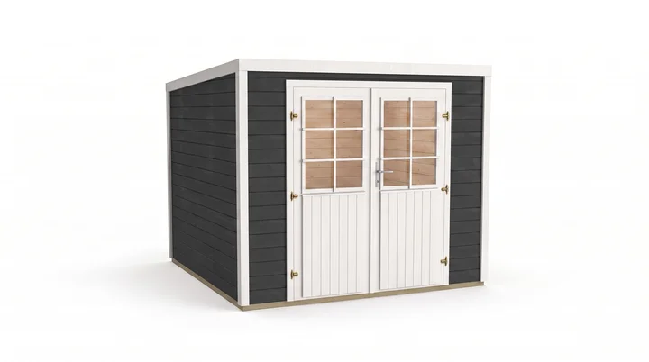 Gartenhaus Lugo, 235x235, Doppeltür, anthrazit/weiß