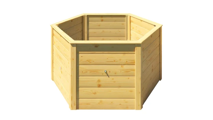 6-Eck-Hochbeet 669, 120x120, Naturbelassen