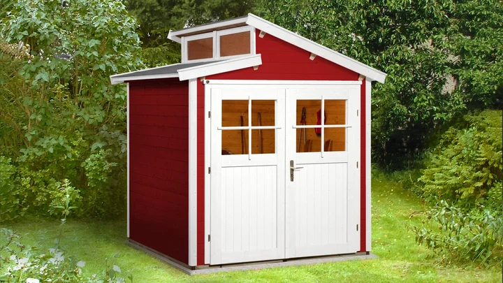 Gartenhaus Blackmount 226, 205x209, Satteldach, Doppeltür, schwedenrot