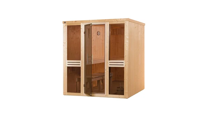 Elementsauna Kaarina, 175x192, 2 Fenster, Glastür