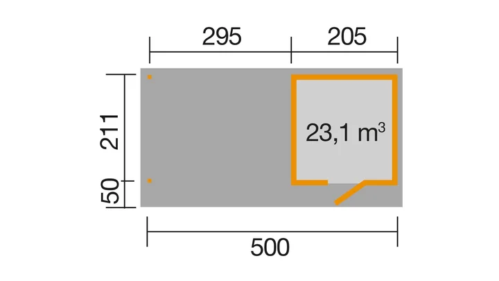 Gartenhaus Kingston wekaLine 172, 500x211, Anthrazit