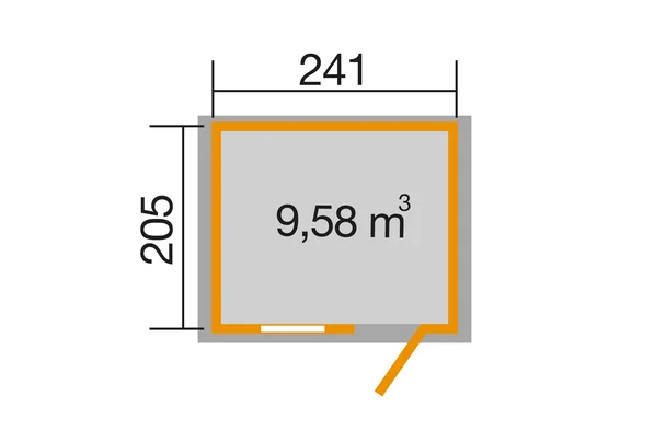 Gartenhaus Blackmount 123, 241x205, Carbongrau