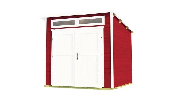 Gartenhaus Limmen 264, 235x209, 2 Fenster, Rahmen-Doppeltür, schwedenrot