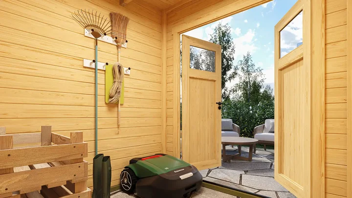 Gartenhaus Batu, 200x200, Doppeltür, naturbelassen