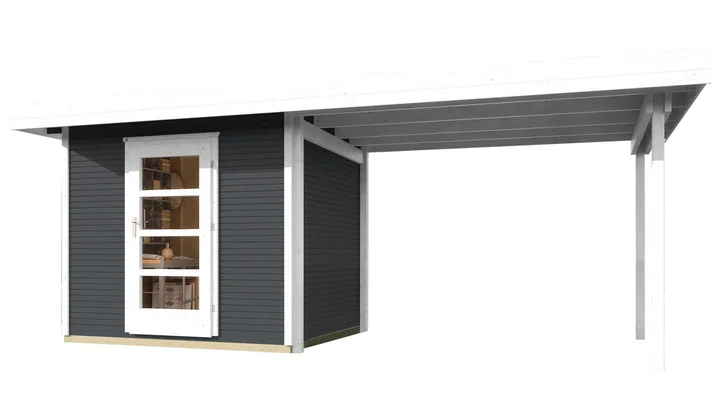 Gartenhaus Kingston wekaLine 172, 500x211, Anbau2, Panoramatür, anthrazit