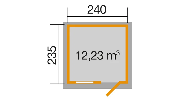 Gartenhaus Blackmount 123, 241x235, Carbongrau