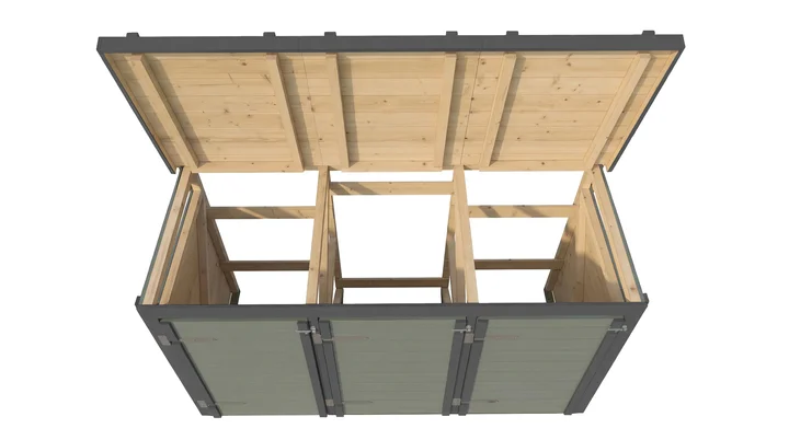 Mülltonnenbox Killarney, 92x230, Grüngrau/Anthrazit