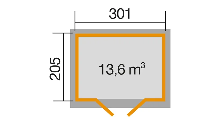 Gartenhaus Blackmount 122, 301x205, Schwedenrot