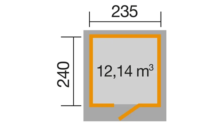 Gartenhaus Granby wekaLine 171, 235x241, Naturbelassen