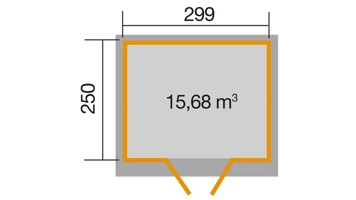 Gartenhaus Limmen 325, 299x250, Eiche hell lasiert