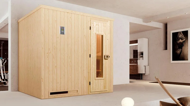 Elementsauna Halmstad, 192x142, Holztür