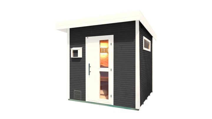 Saunahaus Kuopio wekaLine, 238x238, Design-Einzeltür, anthrazit