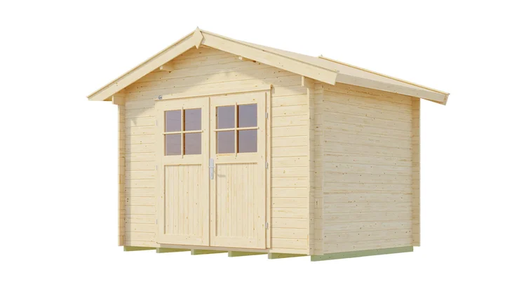 Gartenhaus Blumberg 112, 300x200, Satteldach, Doppeltür, naturbelassen