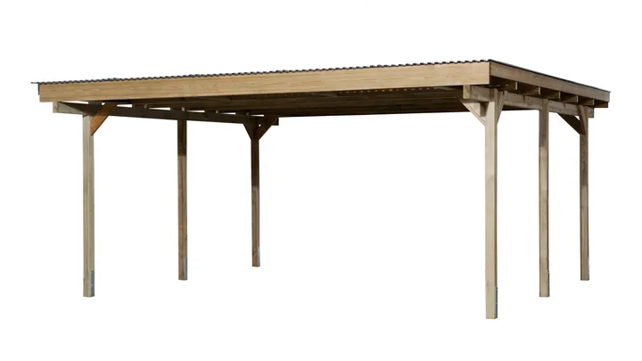 Carport 616, 471x389, grün imprägniert