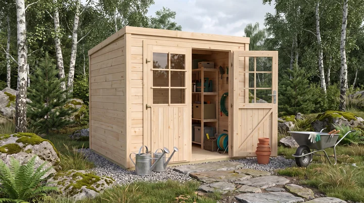 Gartenhaus Lugo, 210x210, Doppeltür, naturbelassen