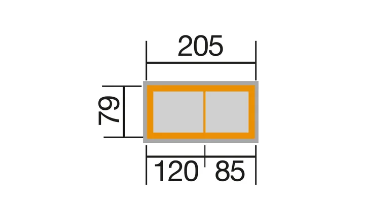 Stufenhochbeet 669, 205x79, Anthrazit
