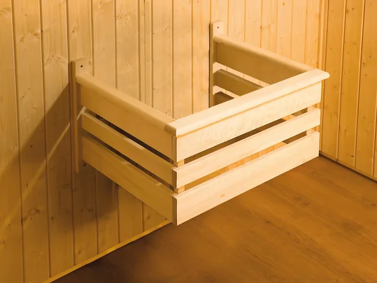 Elementsauna Kiruna, 142x142, Eckeinstieg, Glastür