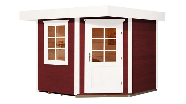 Gartenhaus Winton 213, 238x238, Einzeltür, Fenster, schwedenrot