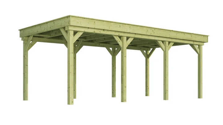 Carport 609, 294x591, Grün imprägniert
