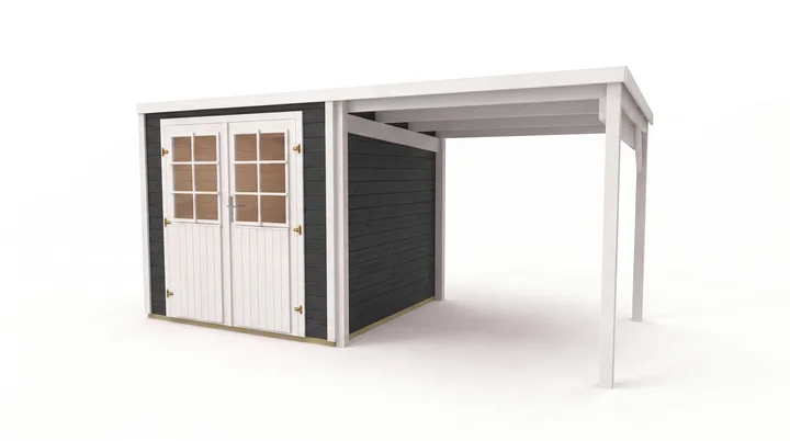 Gartenhaus Lugo, 210x210, Doppeltür, Anbau, anthrazit
