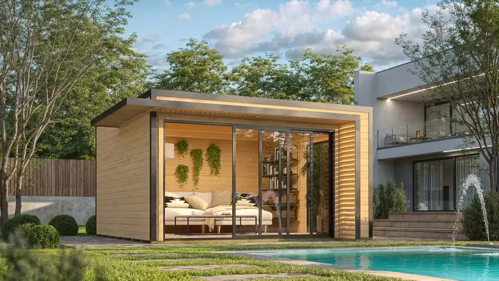 Gartenhaus Amberley, 400x400, Naturbelassen