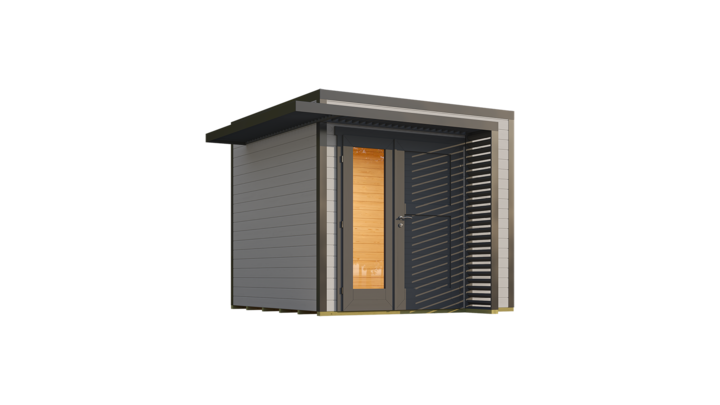 Gartenhaus Amberley, 250x250, Design-Doppeltür, grau/anthrazit