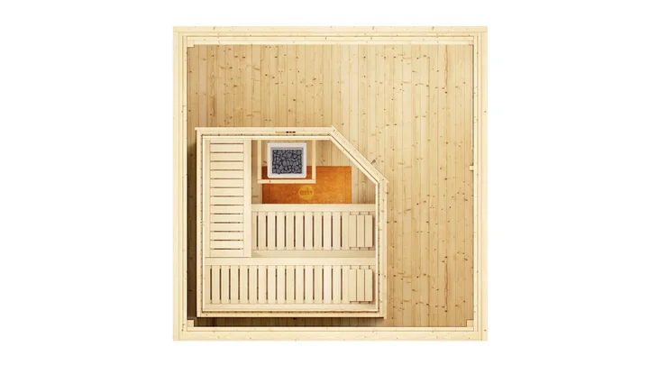 Saunahaus 412, 300x300, Saunaofen Klassik, 7,5 kW, naturbelassen