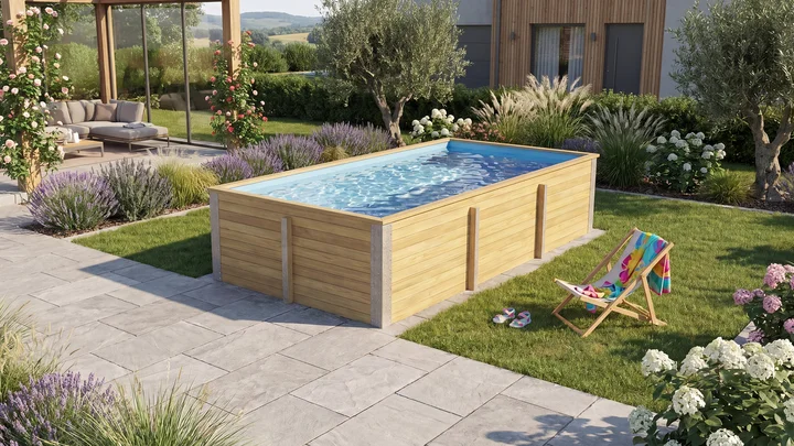 Gartenpool Siarago 595, 416x203, Folie Blau