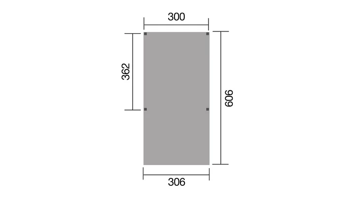Carport 612, 300x362, Grün imprägniert